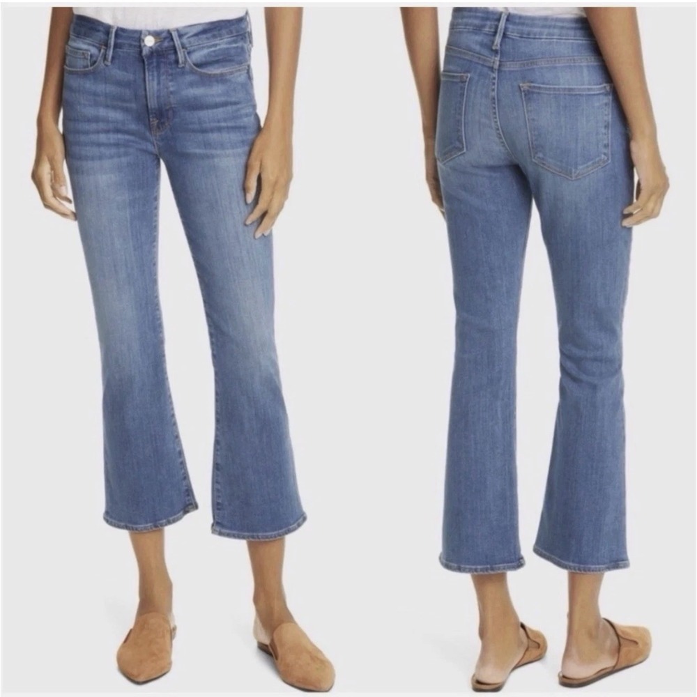 Frame Le One Crop Mini Boot Jeans Size 2 (29x25) Organic Cotton Stretch